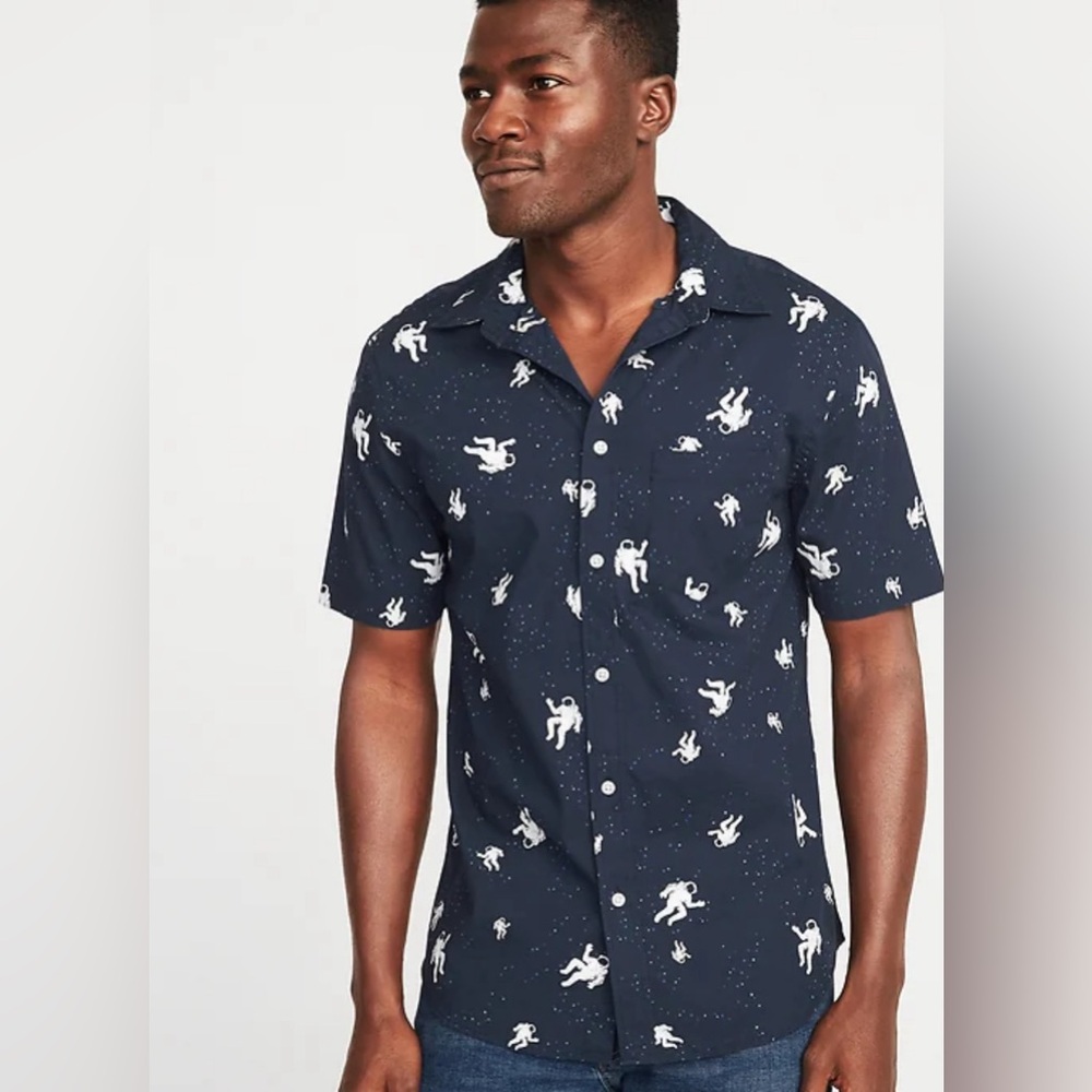 Slim Fit Built In Flex Atronaut Shirt - Old Navy
